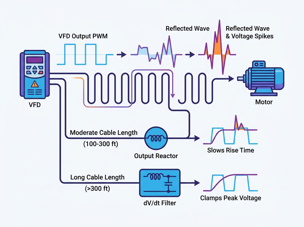 VFD motor protection and cable length considerations