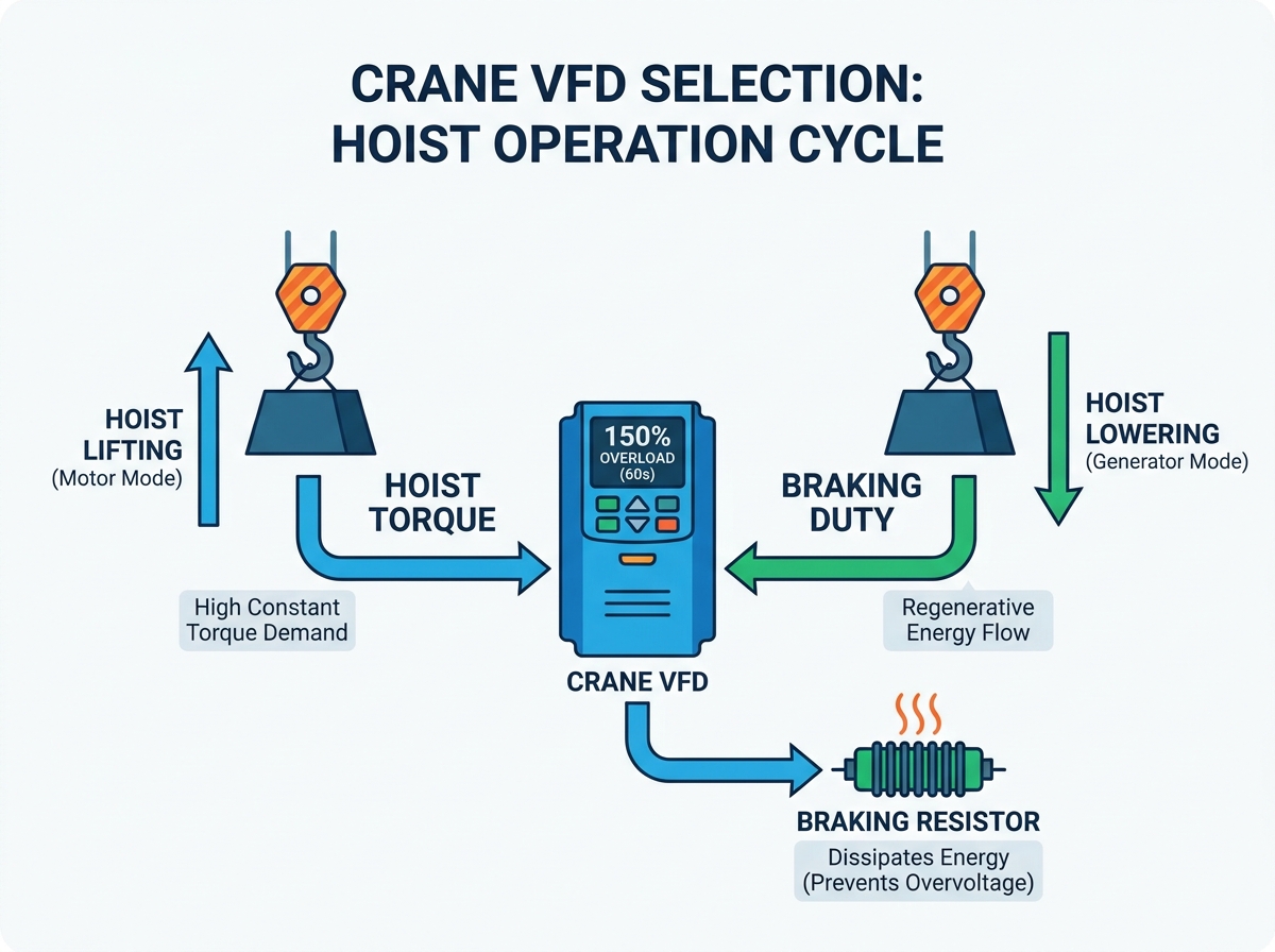 Crane VFD selection and torque sizing requirements