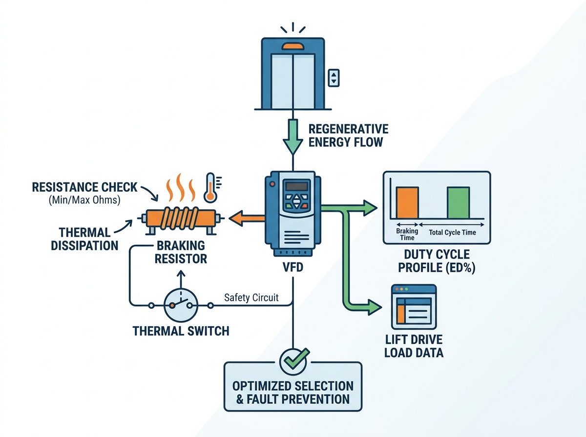 Elevator inverter braking resistor installation